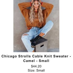 Vici Collection, size small cable knit sweater